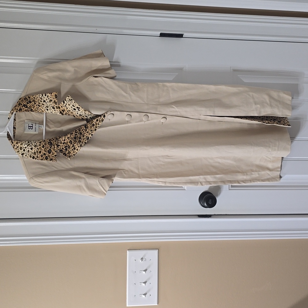 Bahari Group Vintage Women's Tan And Leopard Print Dress 6